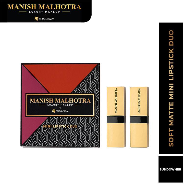 manish malhotra soft matte mini combo gift set lipstick set - sundowner soft