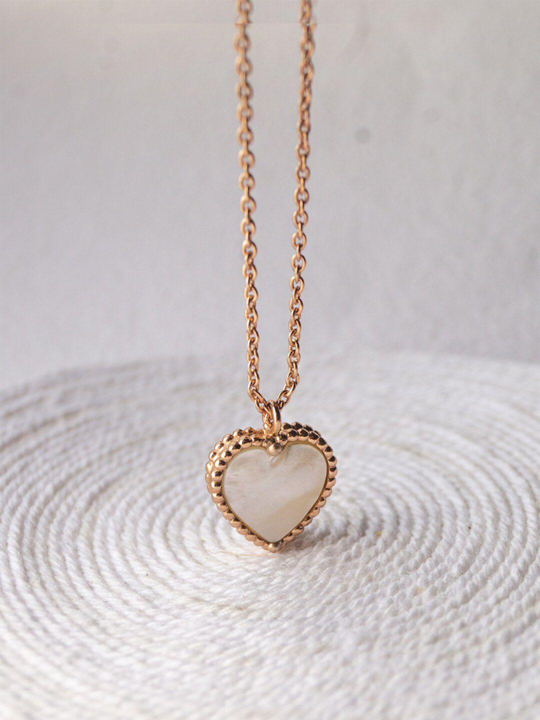 mannash rose gold & white 925 sterling silver rose gold-plated necklace