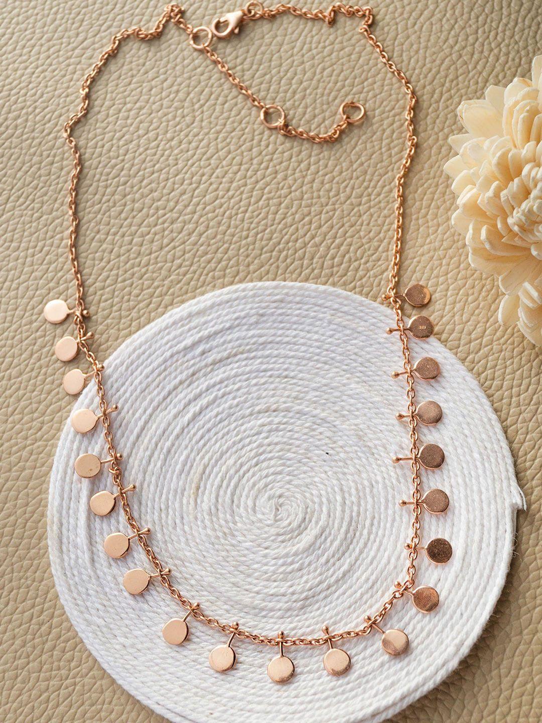 mannash rose gold sterling silver rose gold-plated necklace