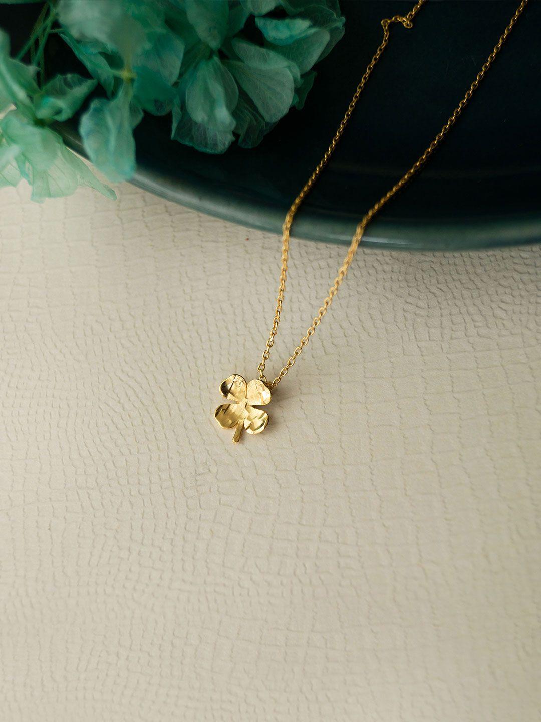 mannash sterling silver gold-plated floral charm necklace