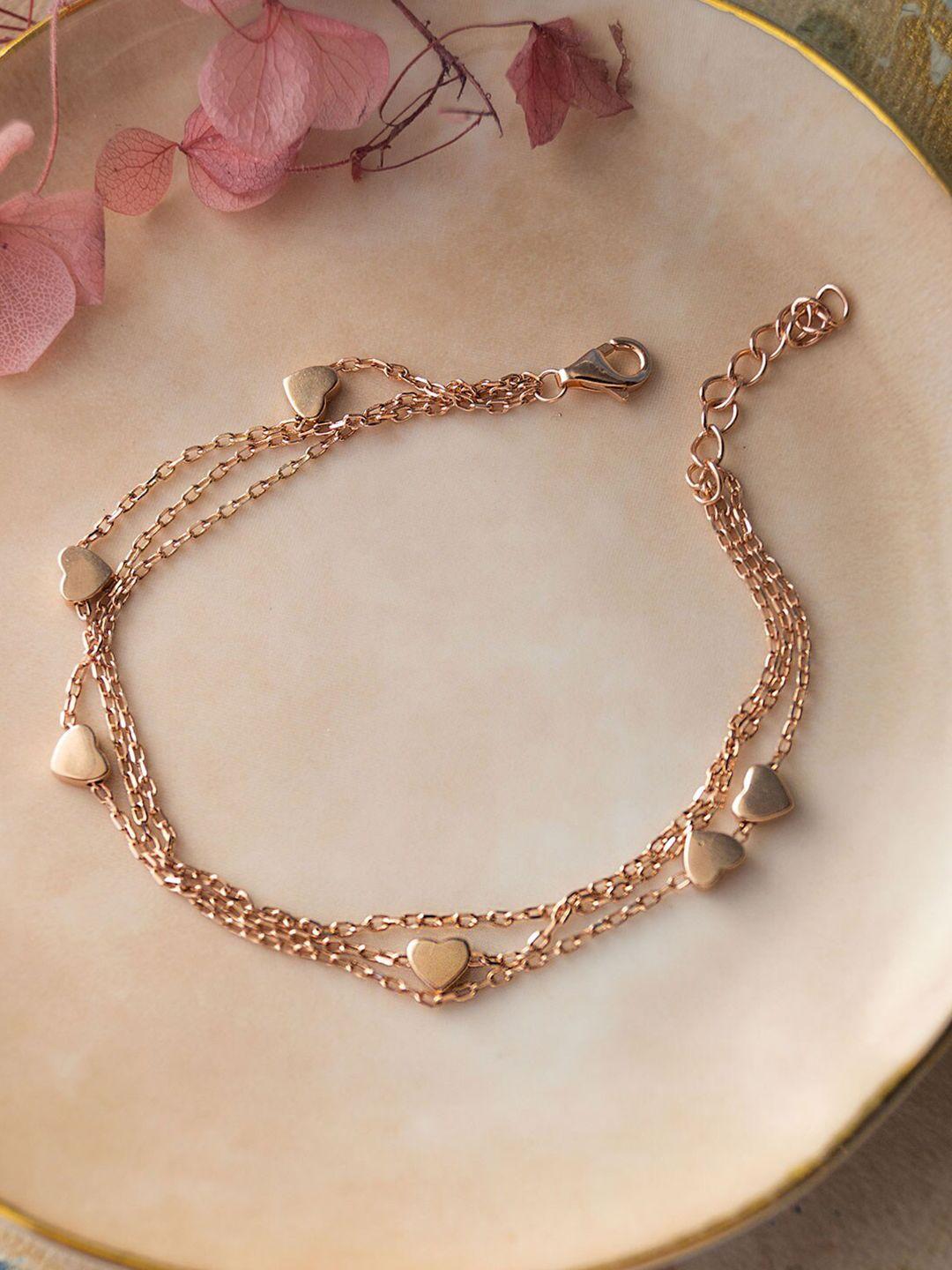 mannash sterling silver rose gold-plated multistrand bracelet