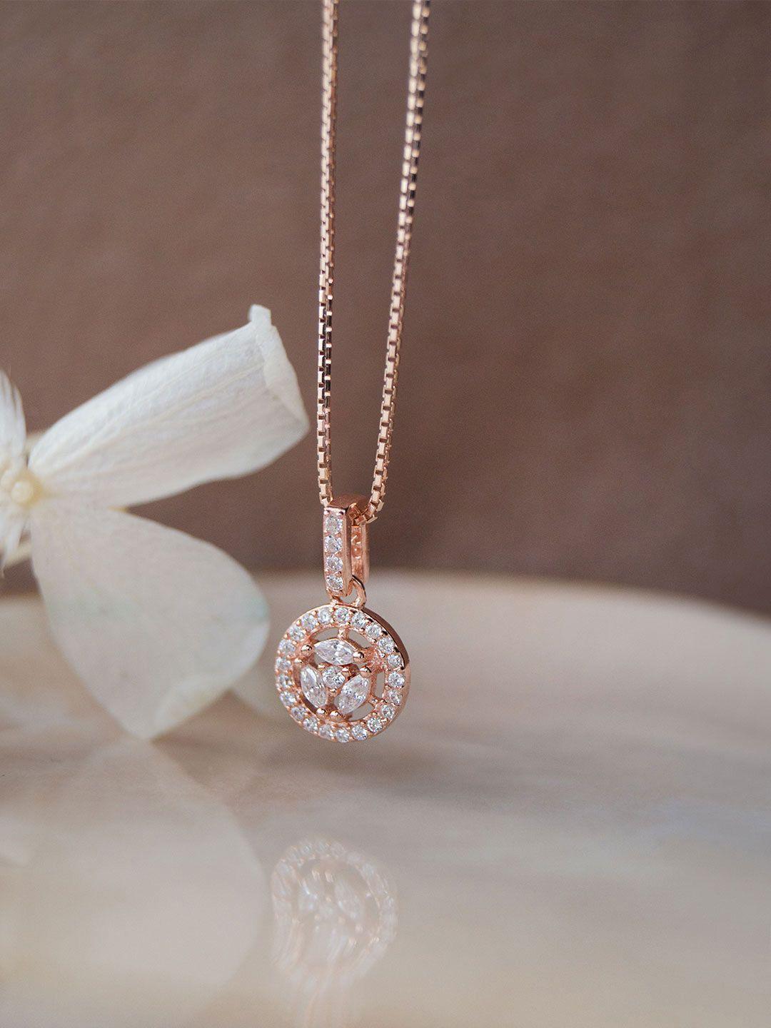 mannash sterling silver rose gold-plated necklace