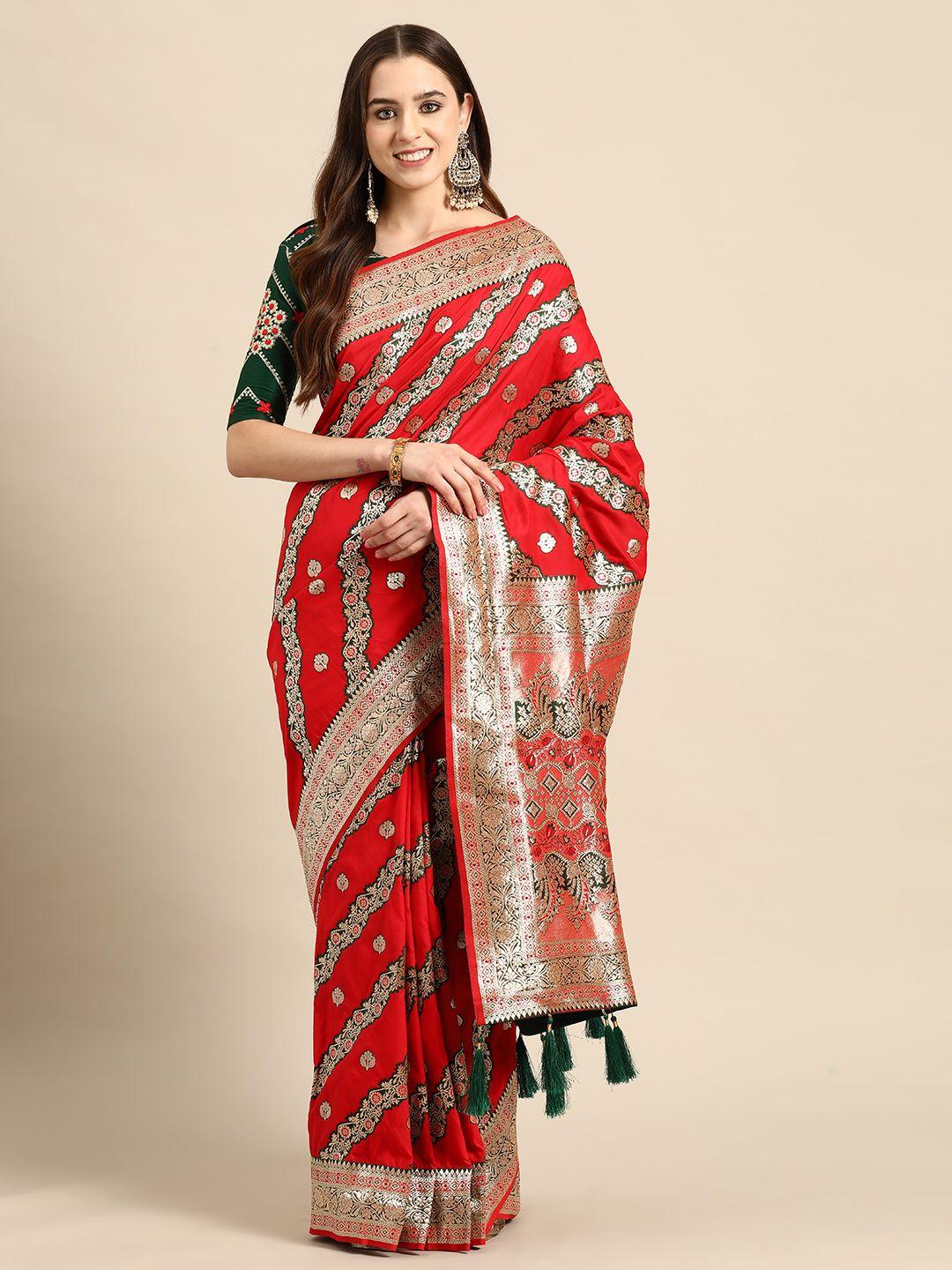 manohari woven design silk blend banarasi saree