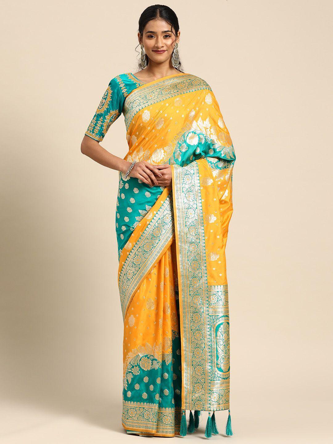 manohari woven design zari silk blend banarasi saree