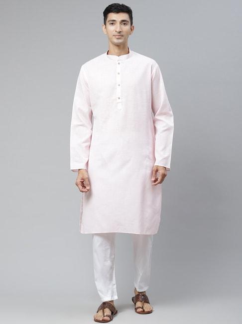 manq baby pink regular fit self pattern ethnic wear