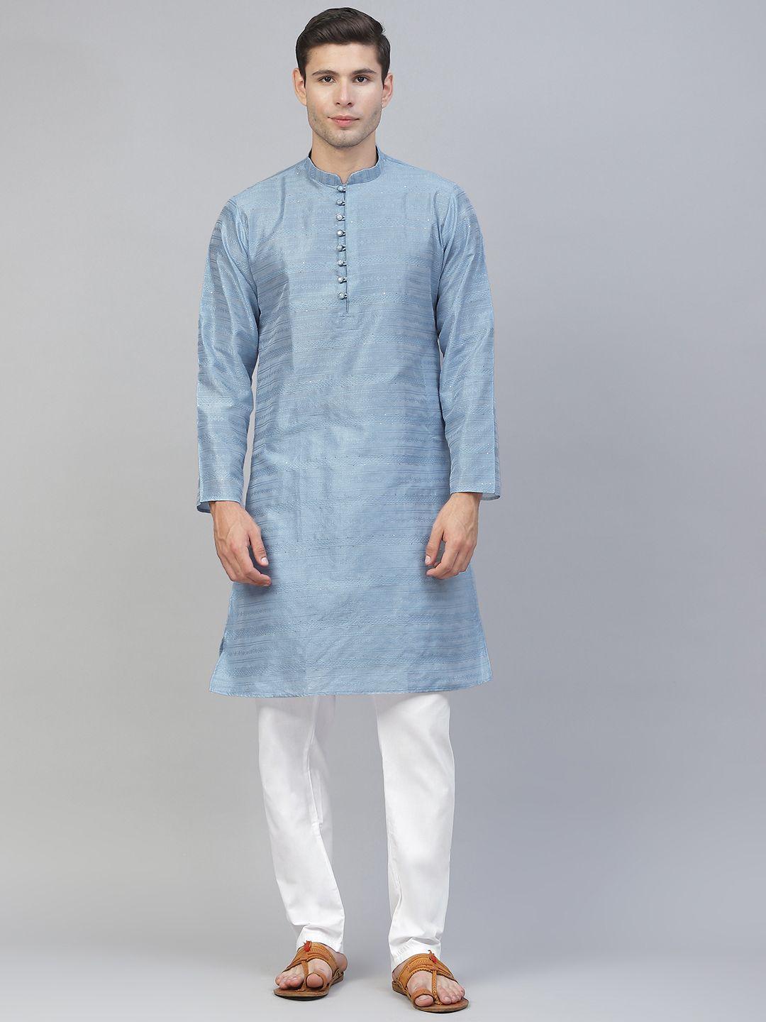 manq men blue kurta with pyjamas