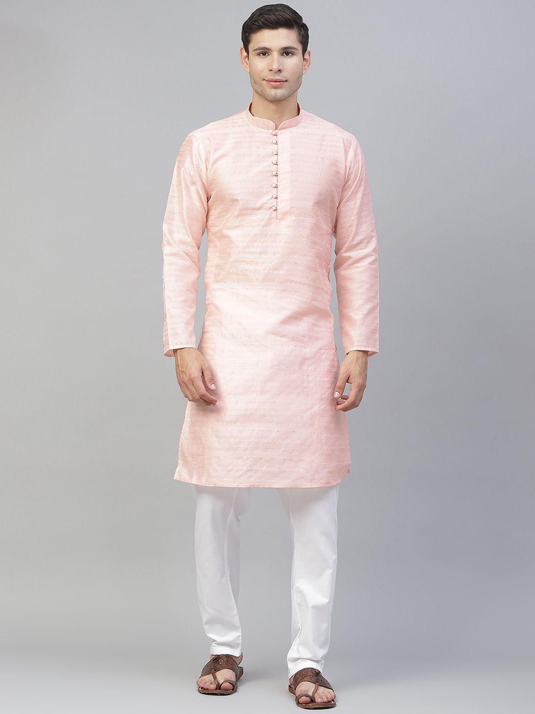 manq men pink kurta with pyjamas