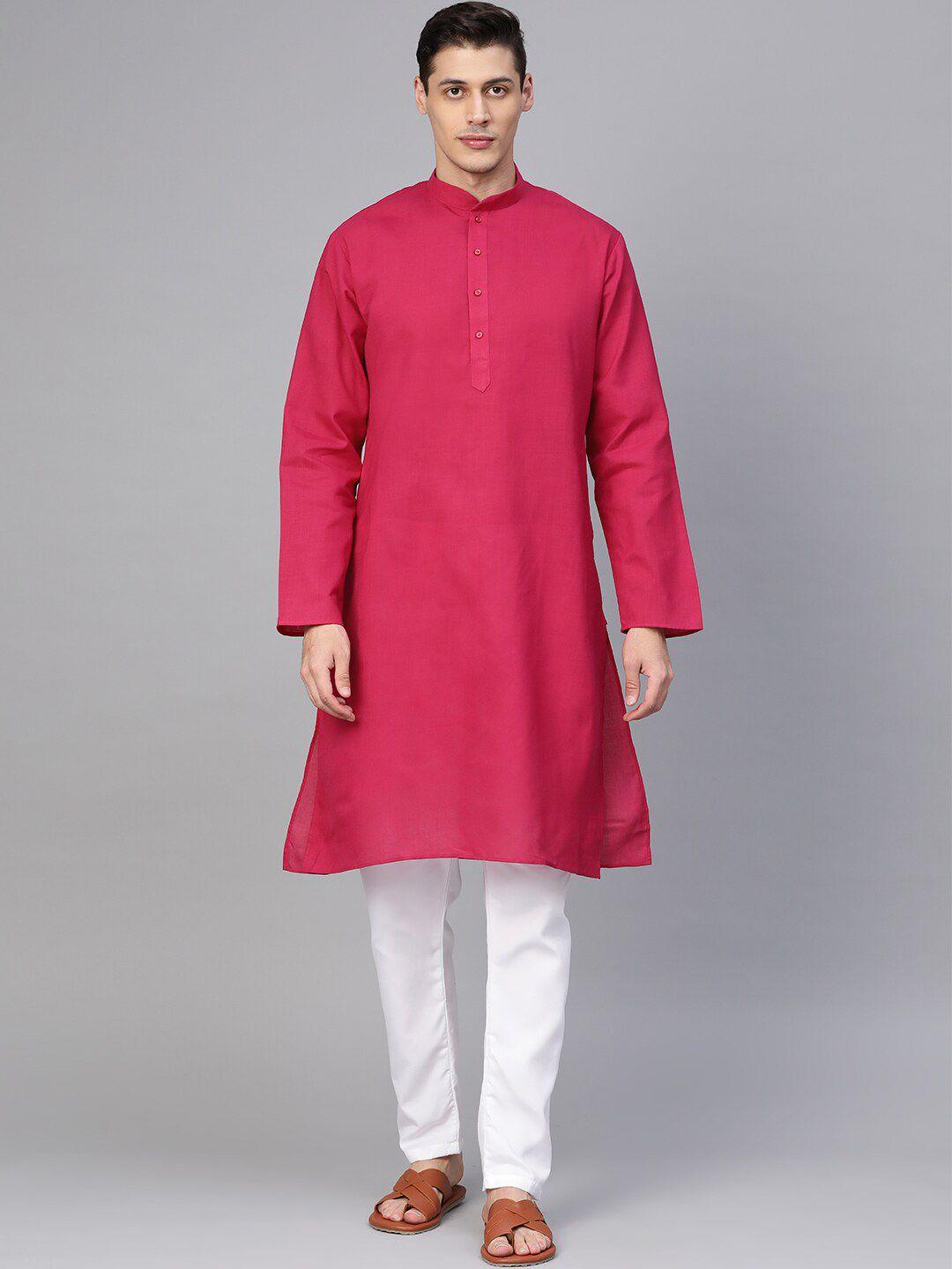 manq men pink kurta with pyjamas