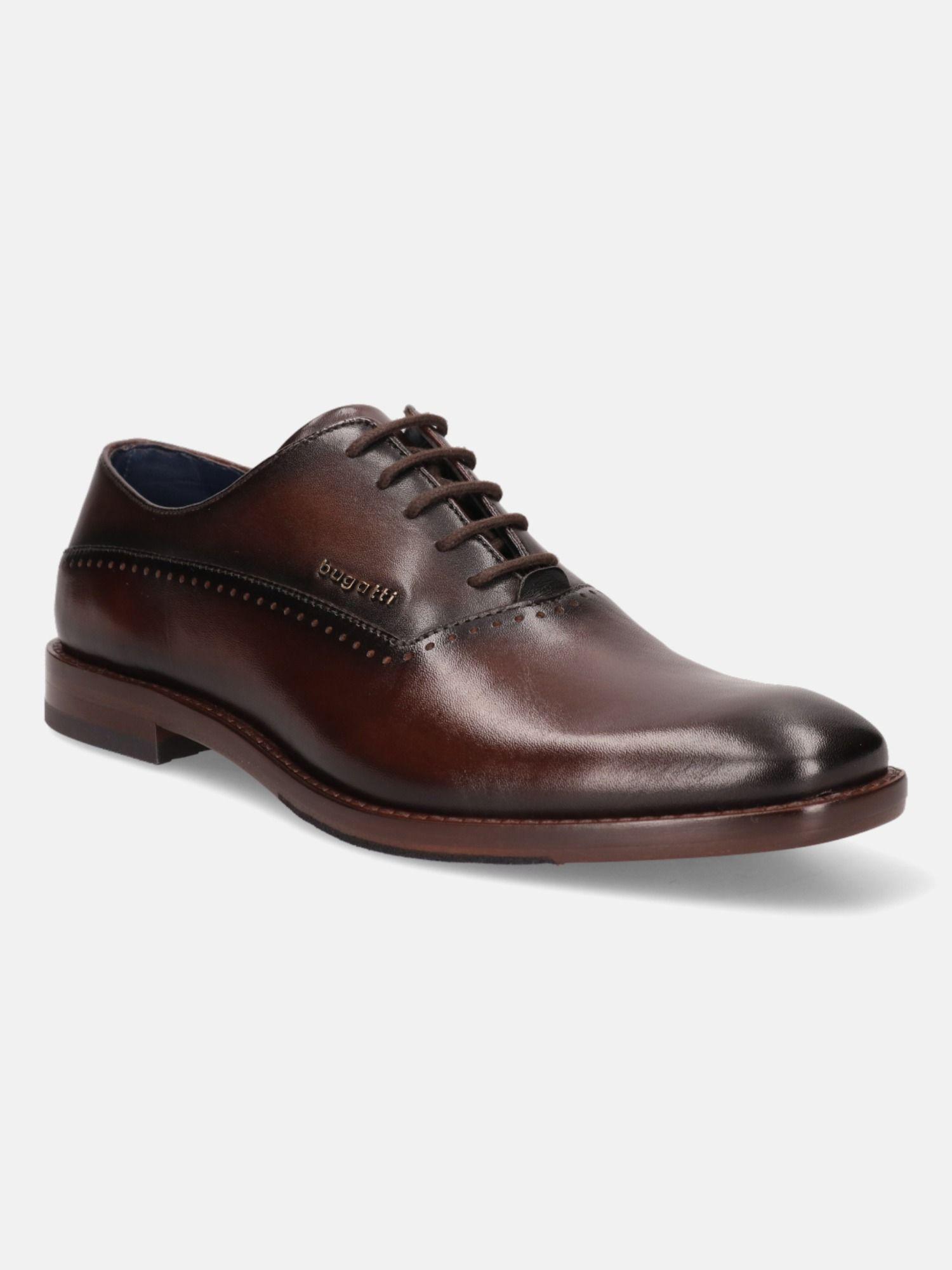 mansaro bordo burgundy & brown men leather oxfords formal shoes