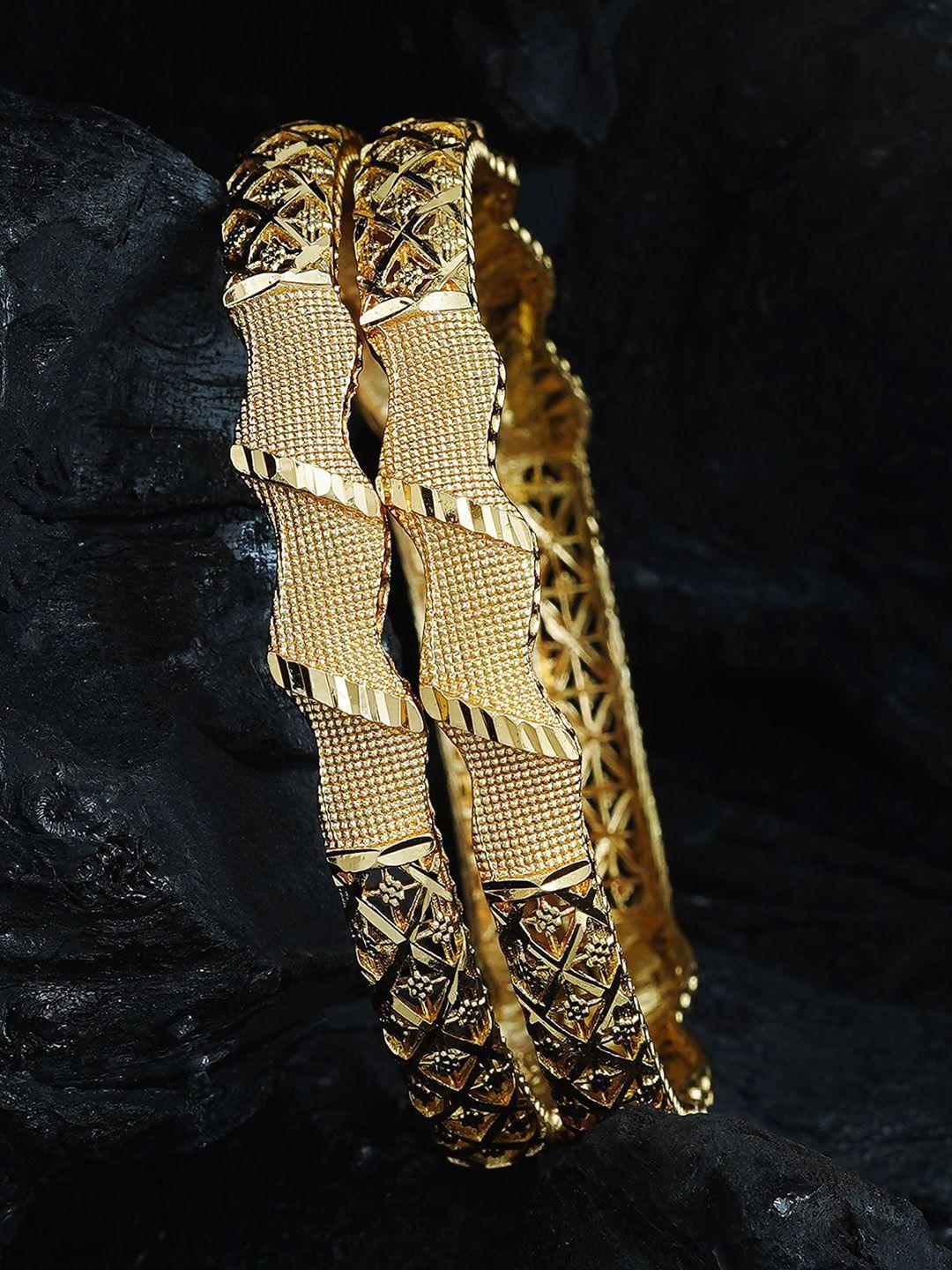 mansiyaorange set of 2 gold-plated bangles
