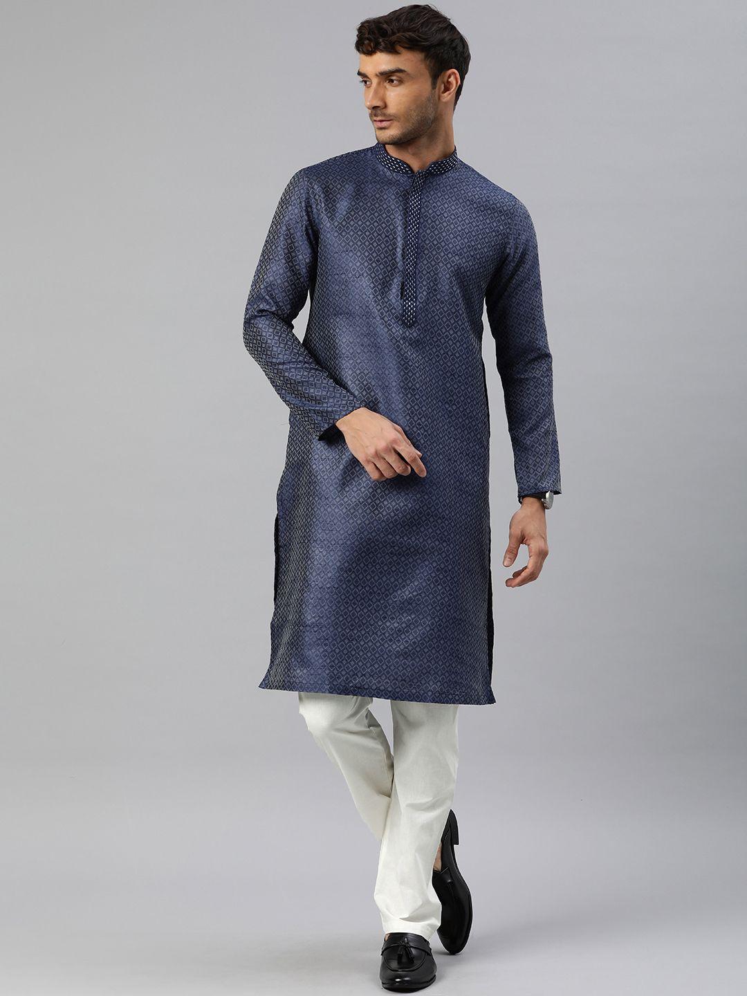 manthan men printed regular kurta with pyjamas