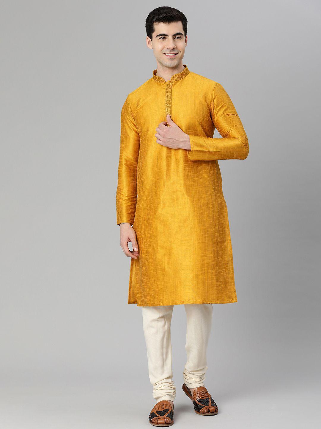 manthan men solid straight kurta