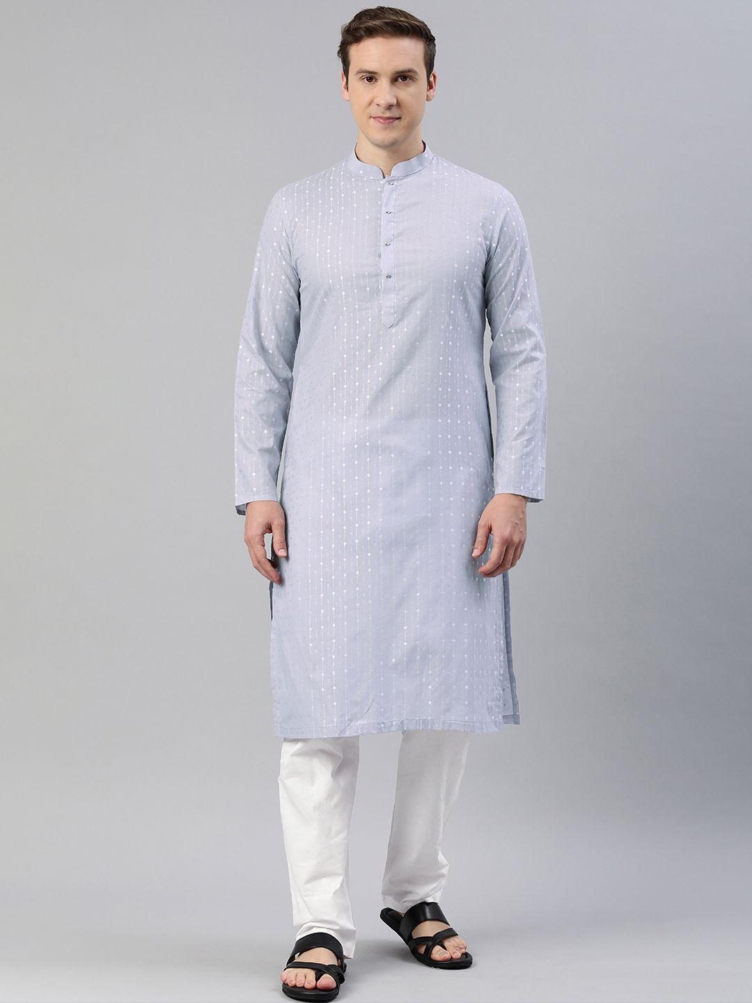 manthan men woven design regular kurta with pyjamas