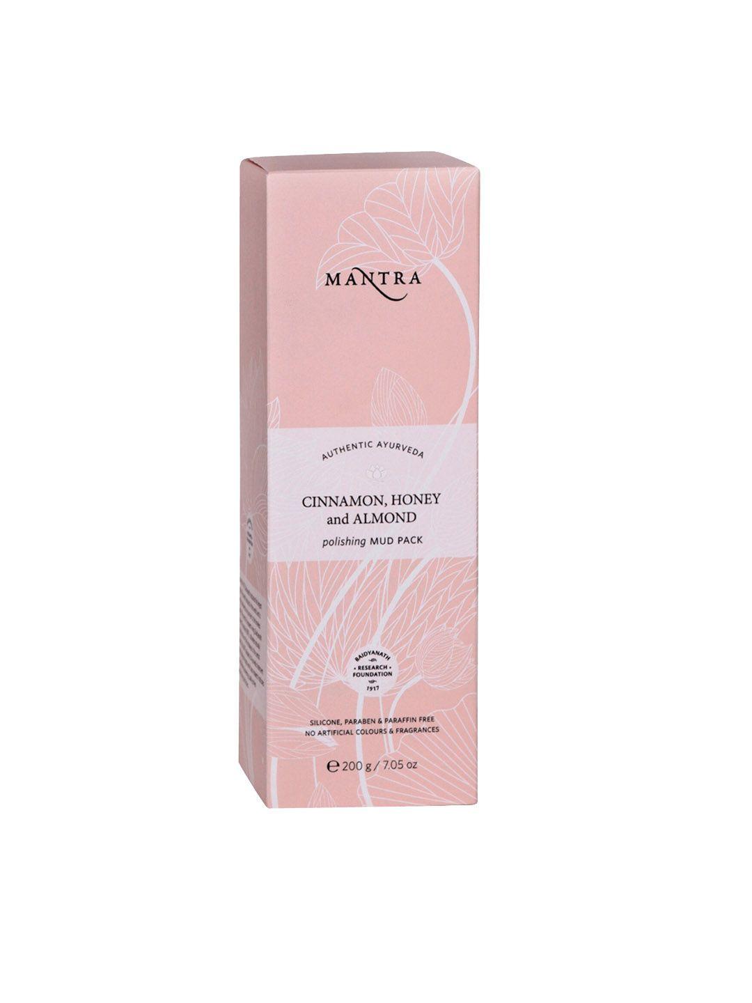 mantra cinnamon honey and almond polishing mud pack - 200 g