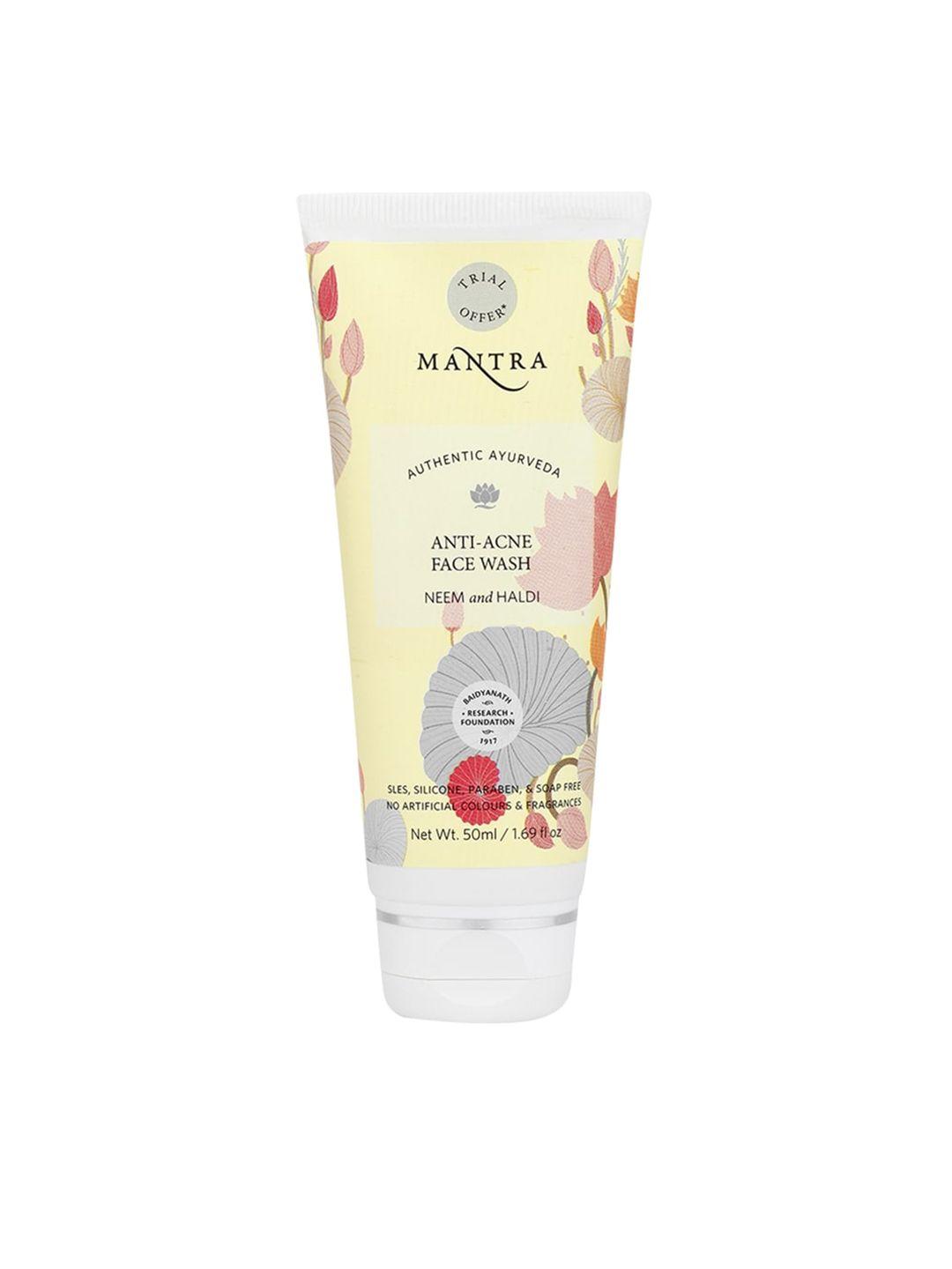 mantra herbal neem & haldi anti-acne face wash - 50 ml