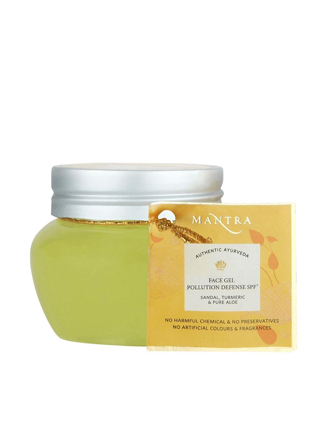 mantra herbal pollution defense spf+ face gel with sandal turmeric & pure aloe - 100g