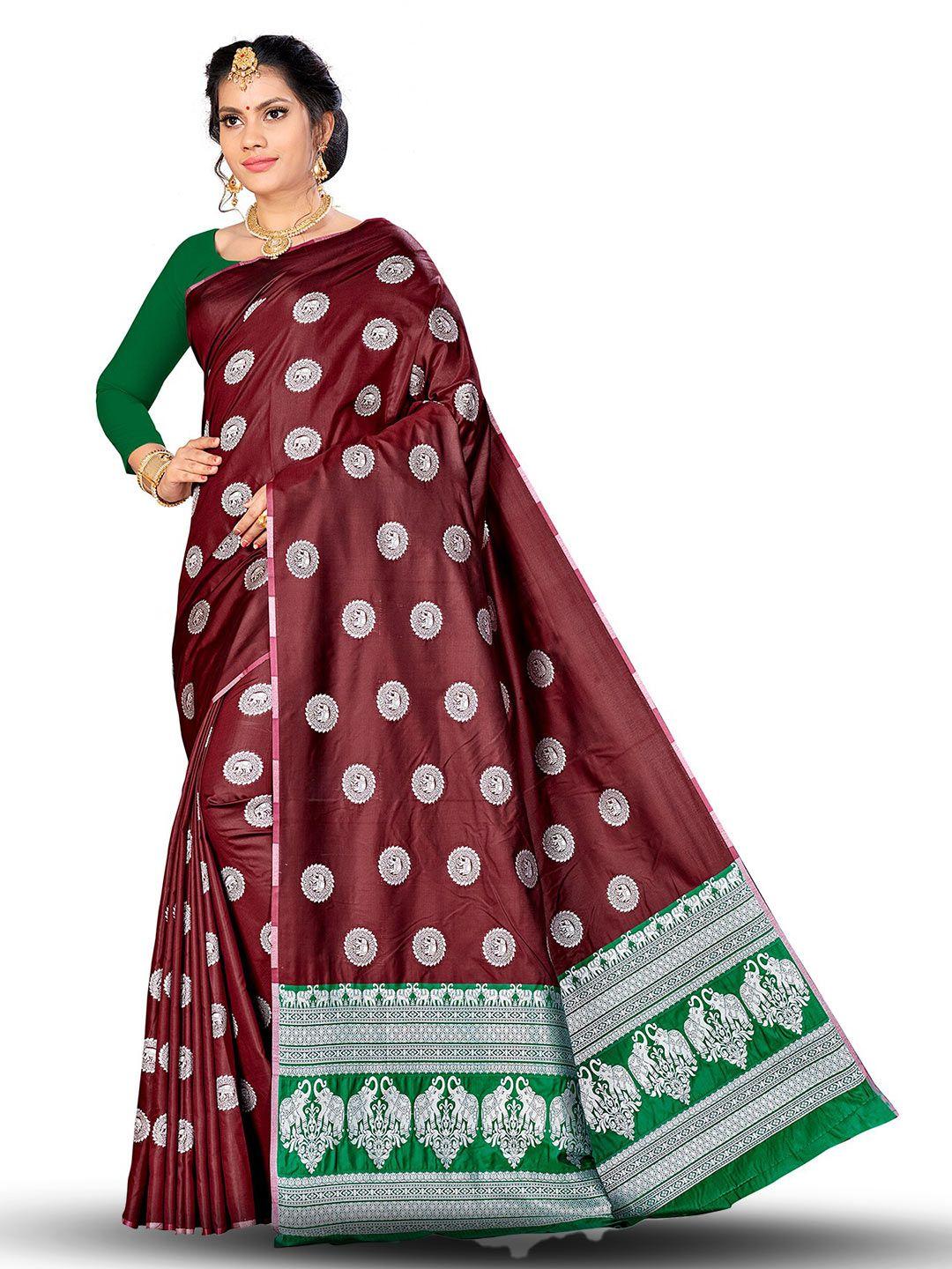 manvaa ethnic motif woven design zari silk banarasi saree