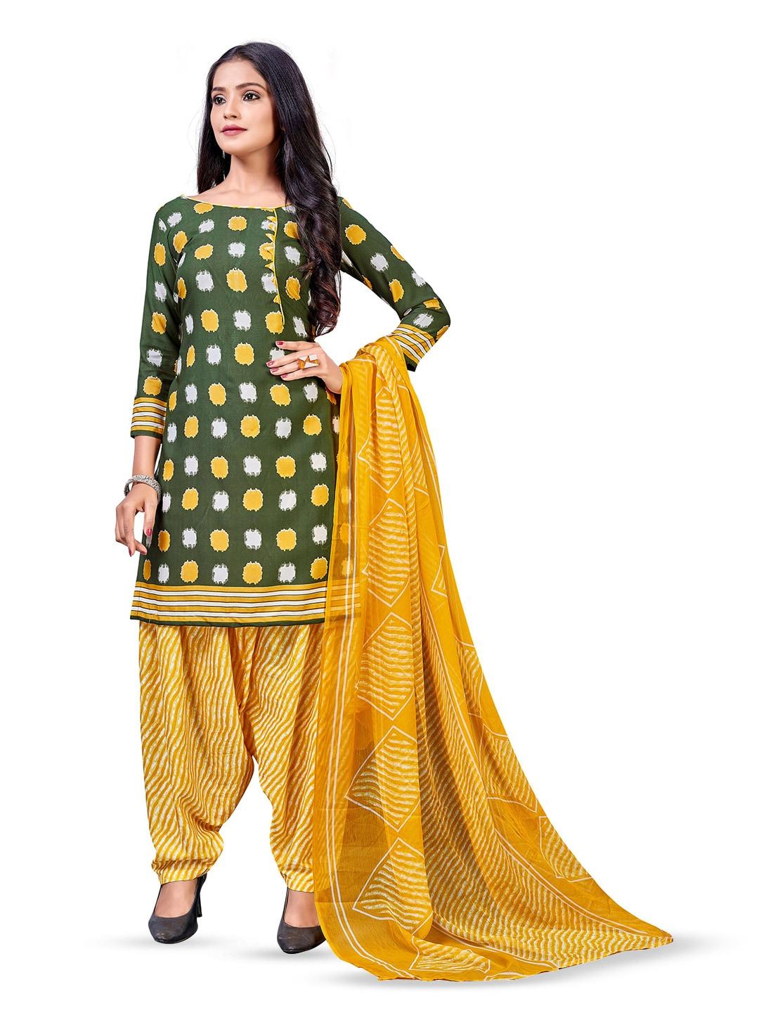 manvaa multicoloured printed silk crepe unstitched dress material