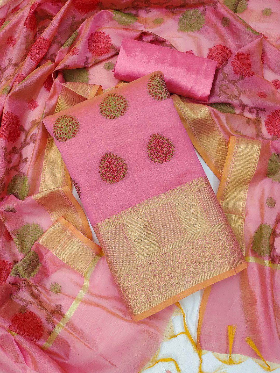 manvaa pink unstitched dress material