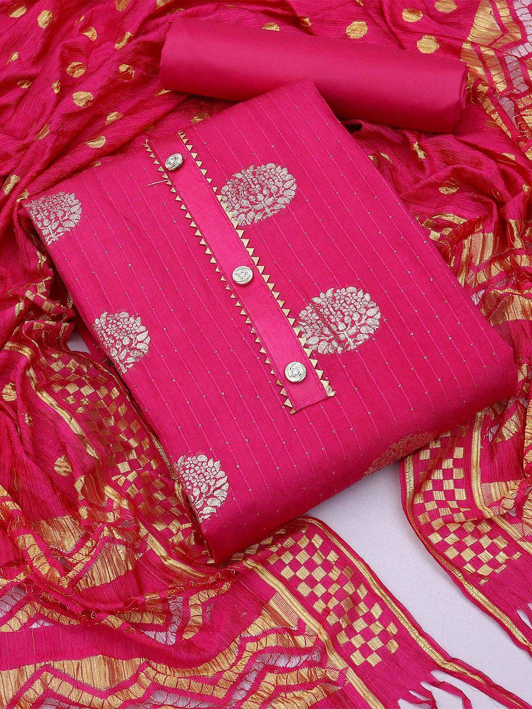 manvaa pink unstitched dress material
