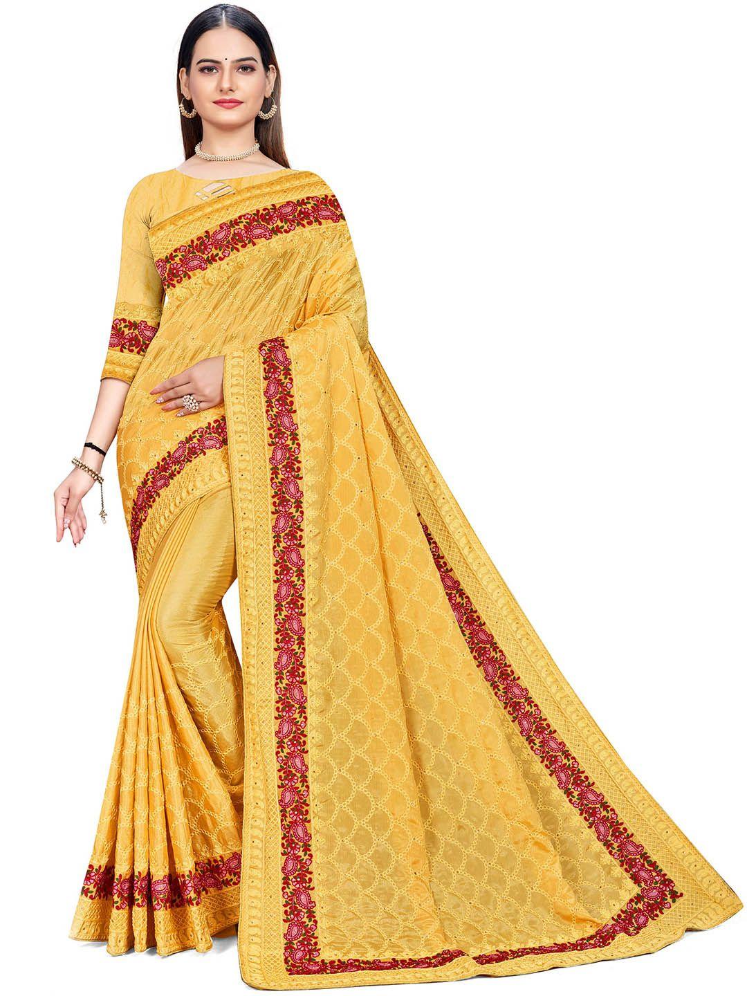 manvaa ethnic motifs embellished embroidered banarasi saree