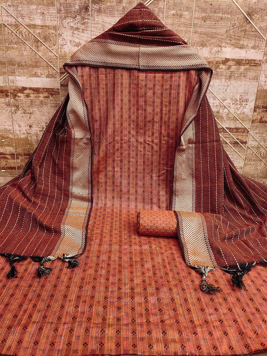 manvaa ethnic motifs woven design unstitched dress material
