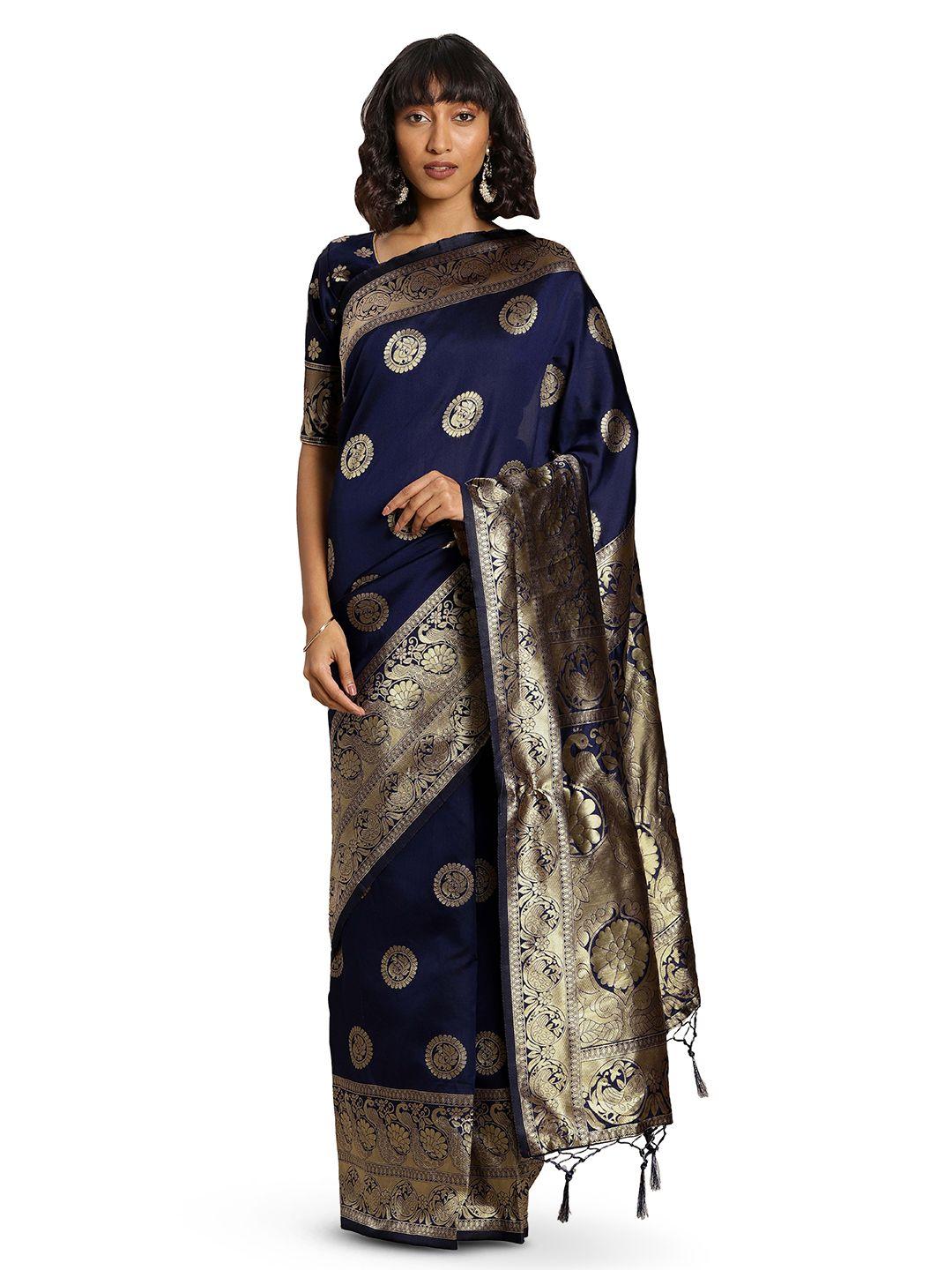 manvaa ethnic motifs woven design zari banarasi saree