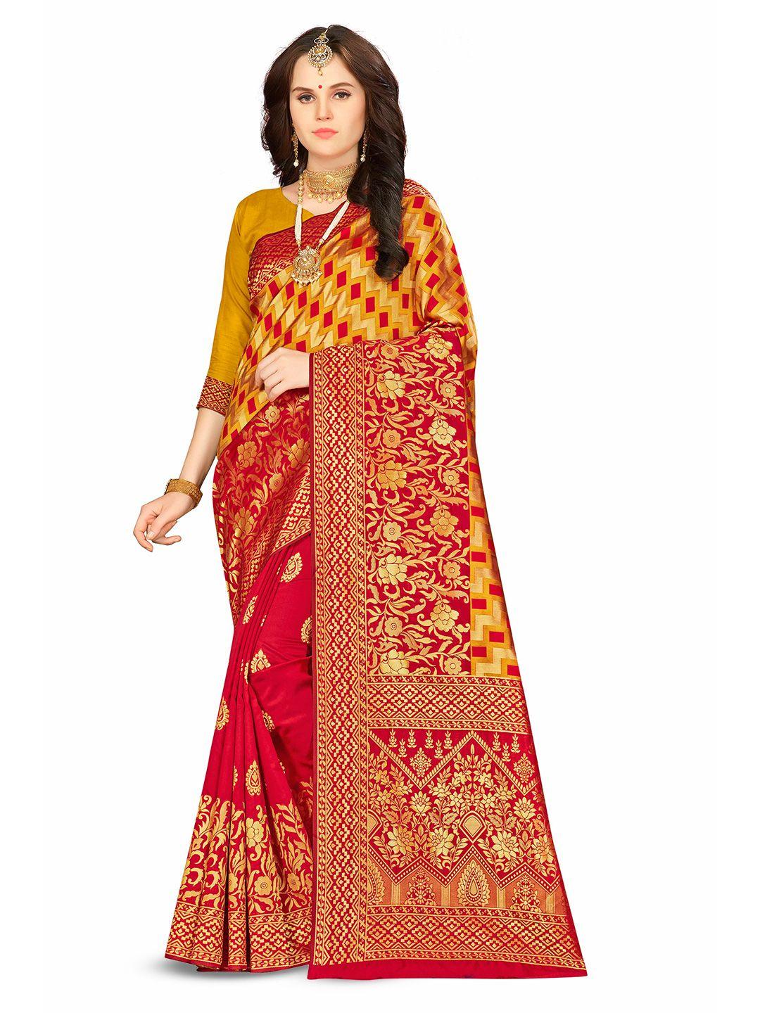 manvaa ethnic woven design zari banarasi saree