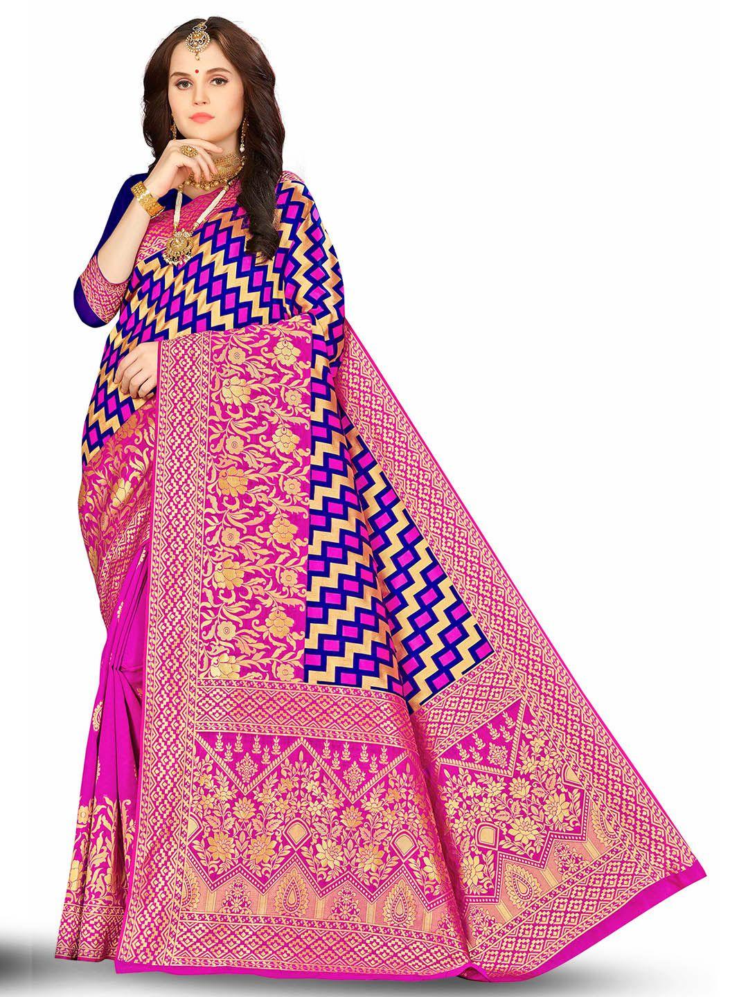 manvaa ethnic woven design zari banarasi saree