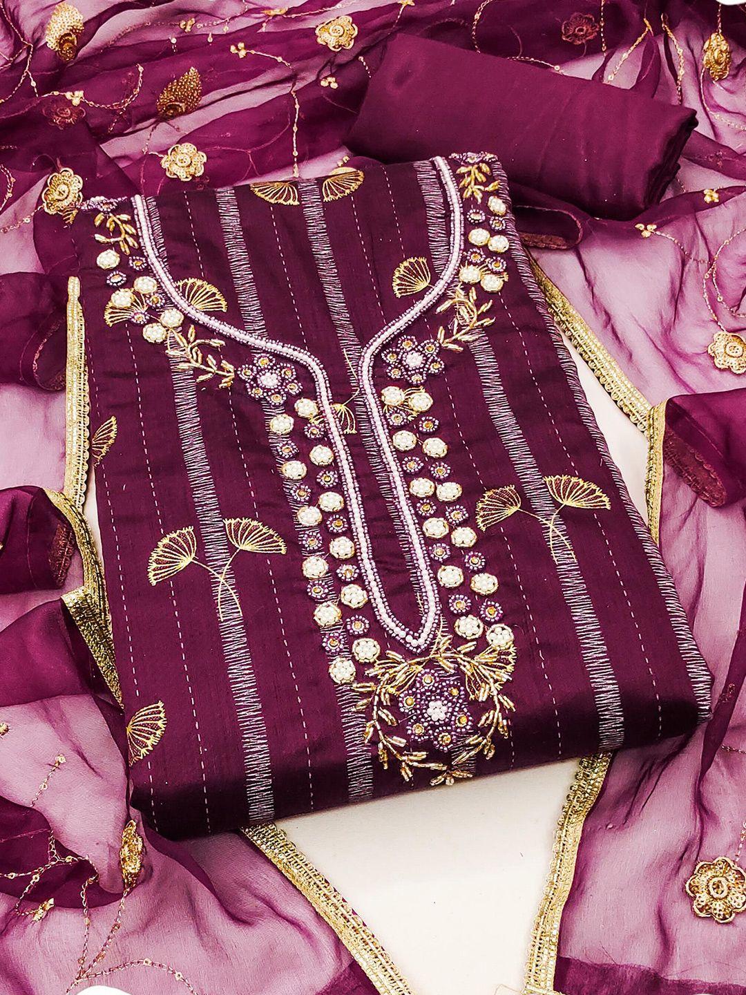 manvaa printed unstitched dress material