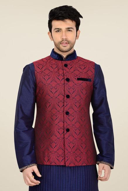 manyavar-red-paisley-print-ethnic-jacket