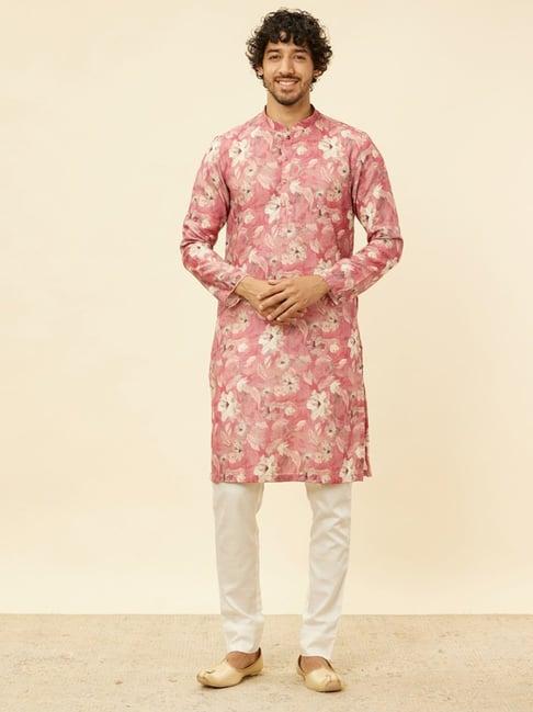 manyavar coral regular fit printed kurta