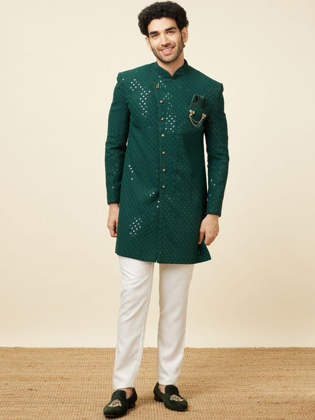 manyavar embroidered sherwani with trouser