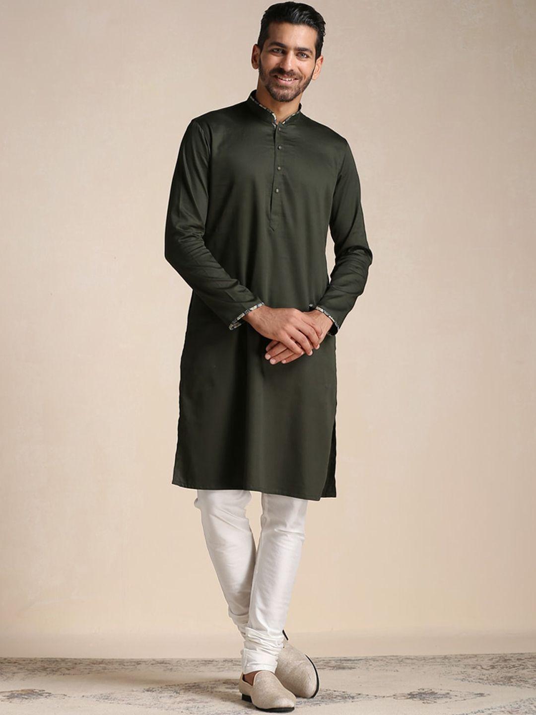 manyavar men cotton full sleeve kurta