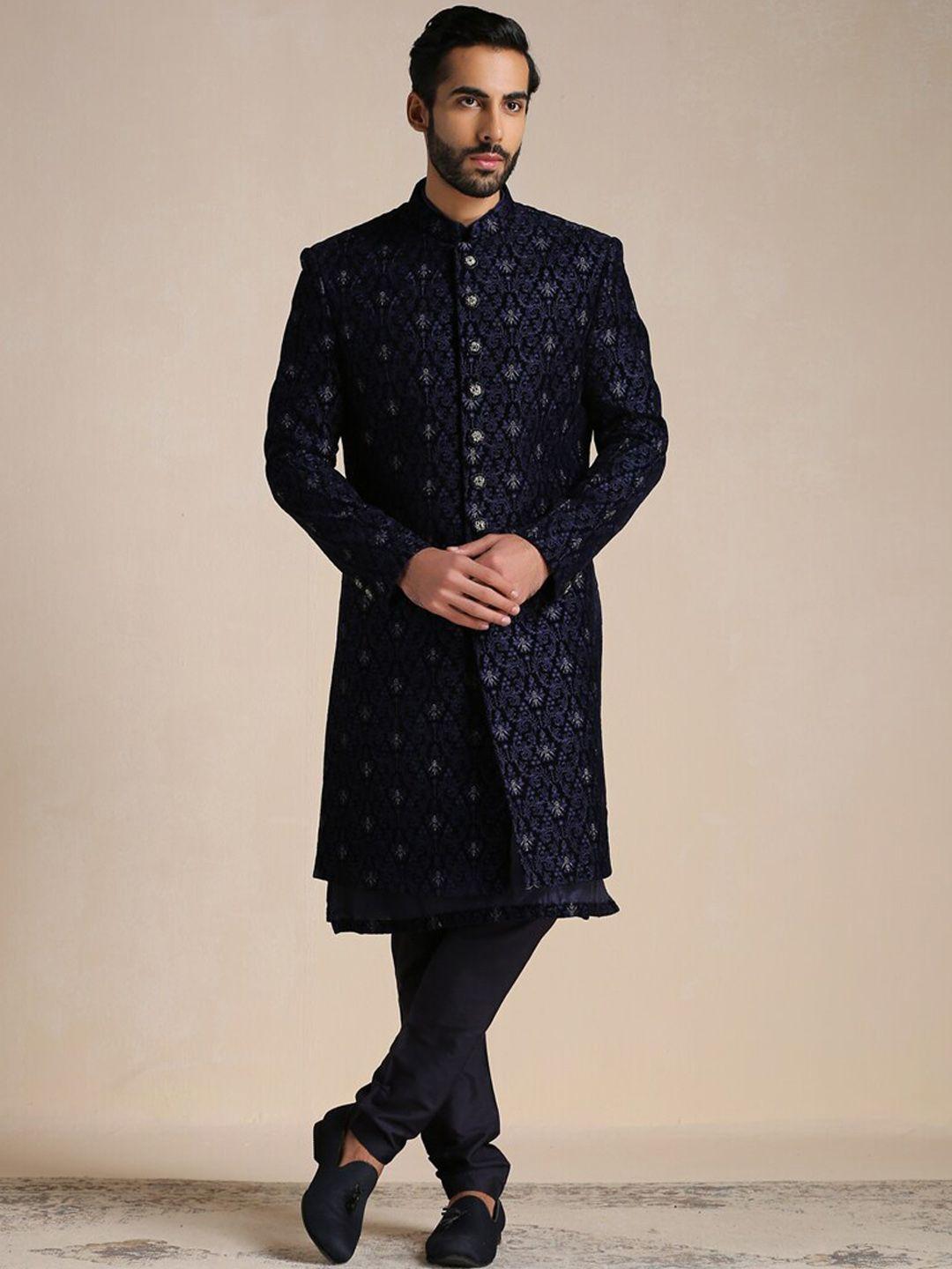 manyavar men embroidered sherwani set