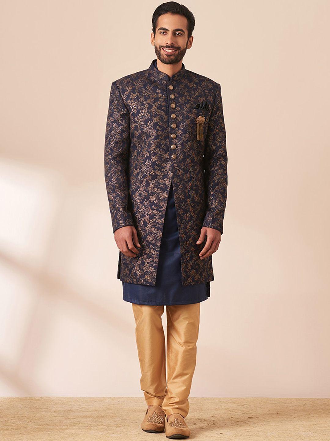 manyavar men printed sherwani set