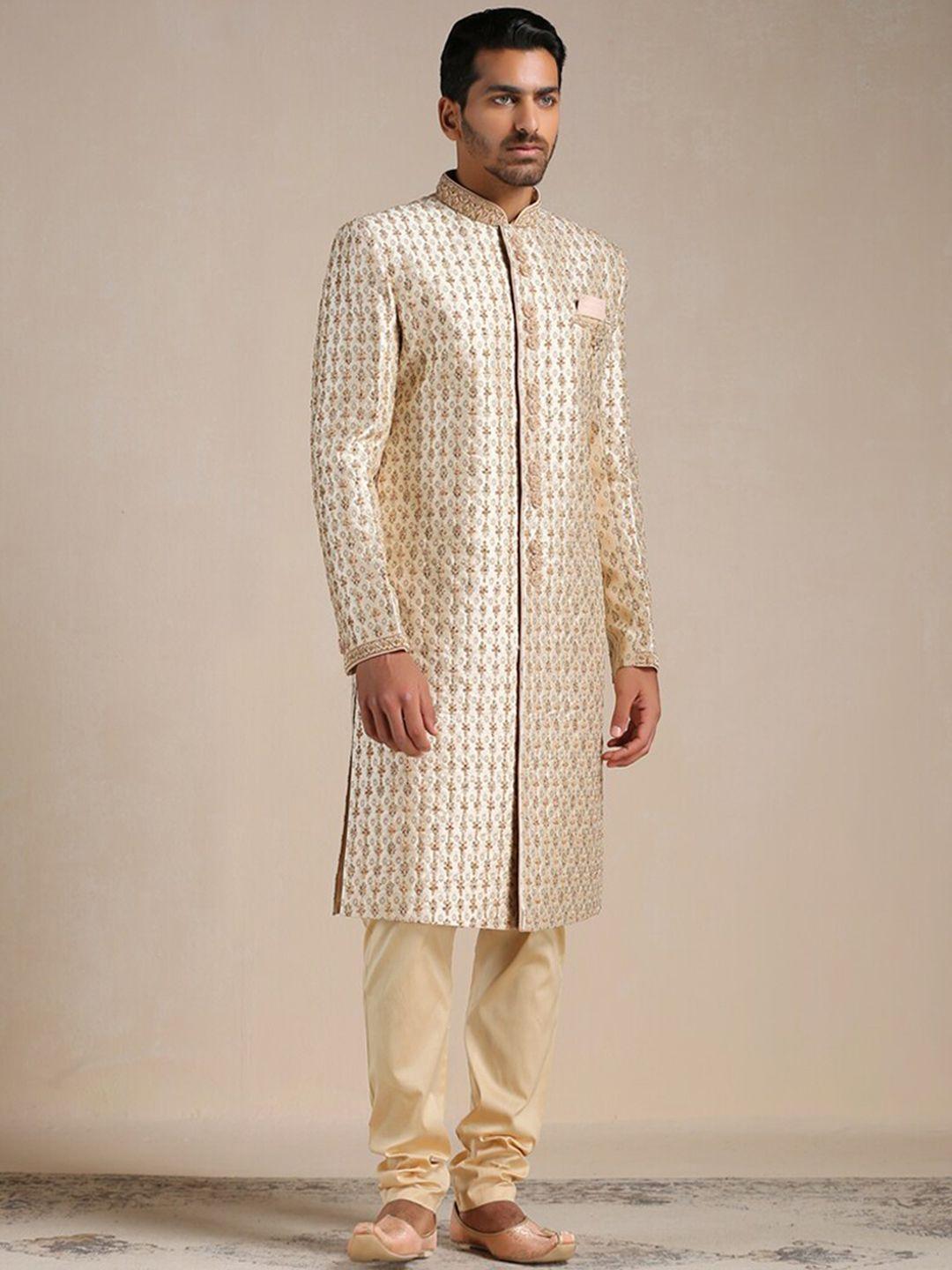 manyavar men self design sherwani set