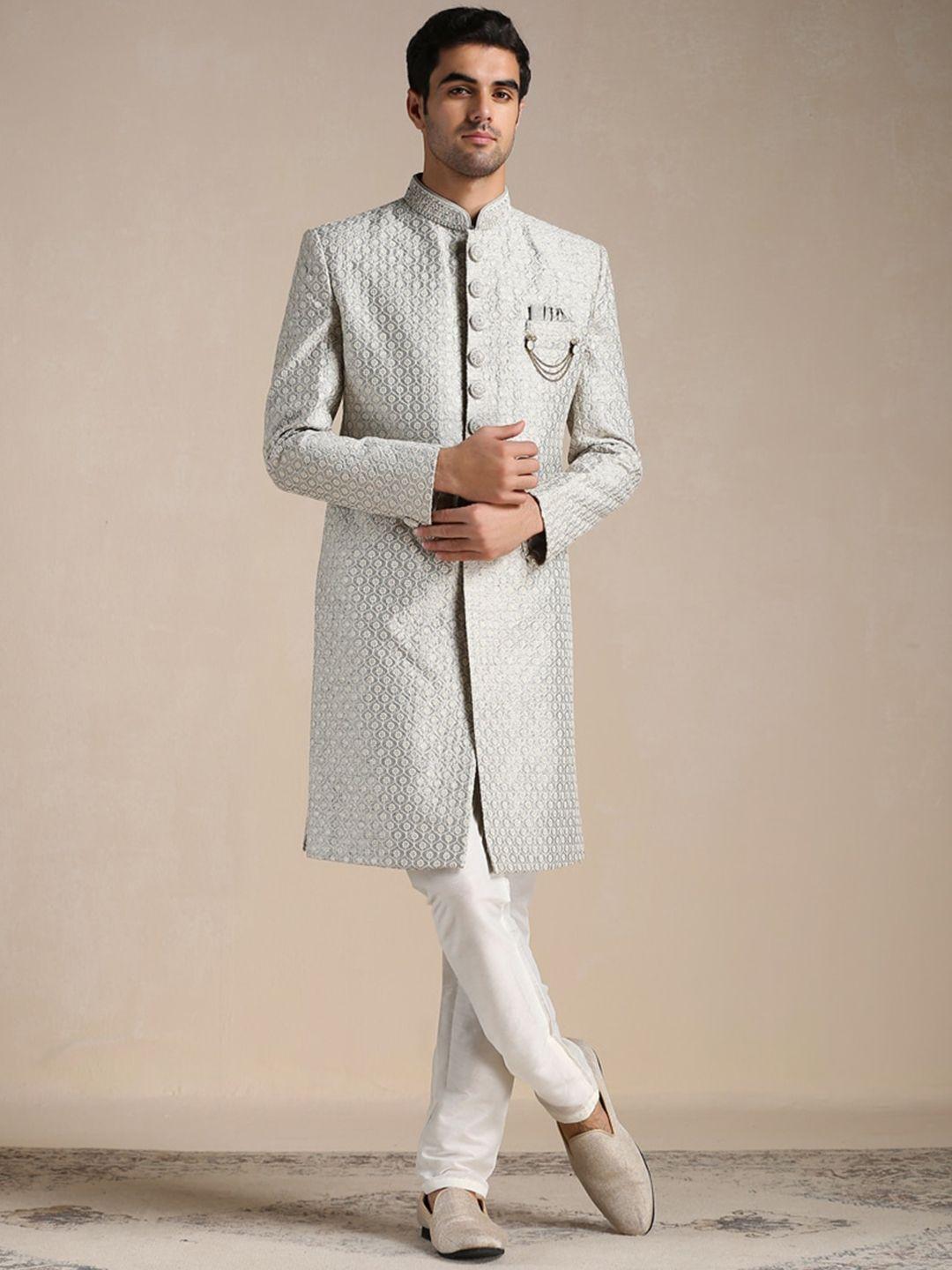 manyavar men woven design sherwani set