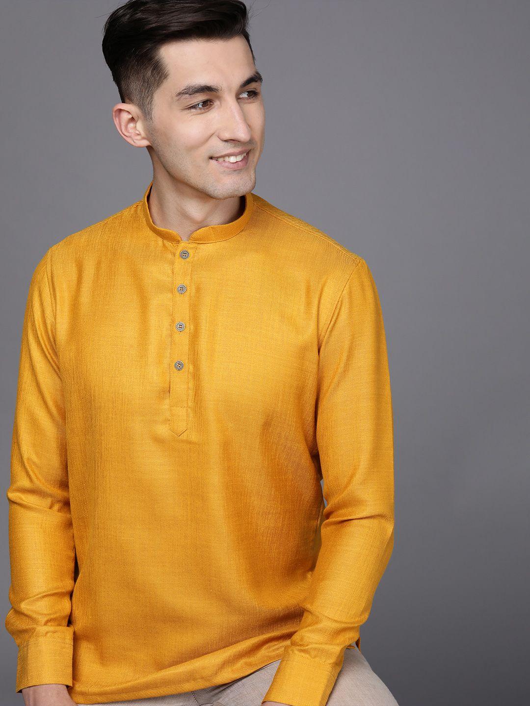 manyavar men yellow kurta