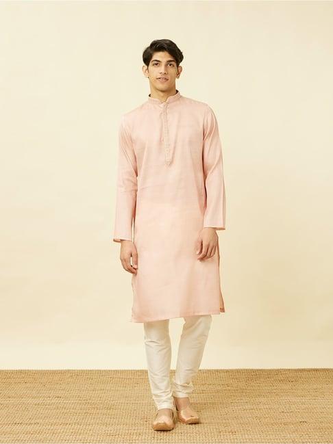 manyavar pink regular fit kurta bottom set