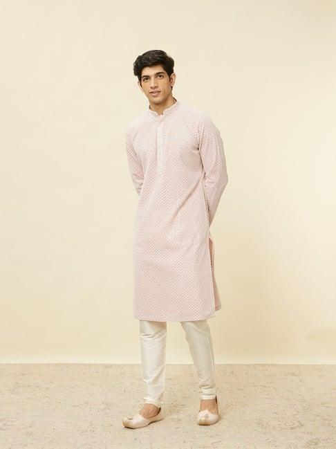 manyavar purple & beige regular fit embroidered kurta bottom set