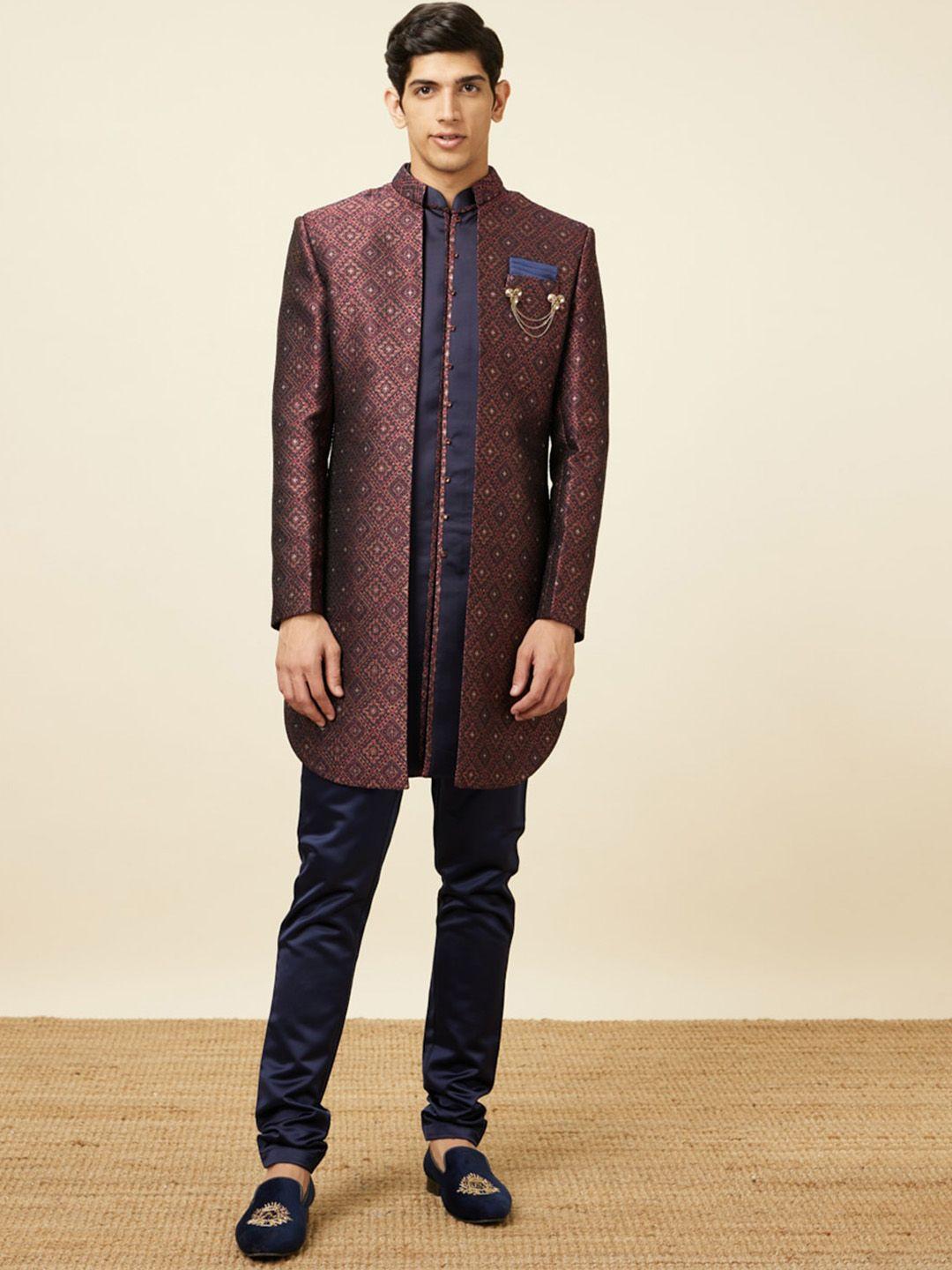 manyavar self design brocade sherwani