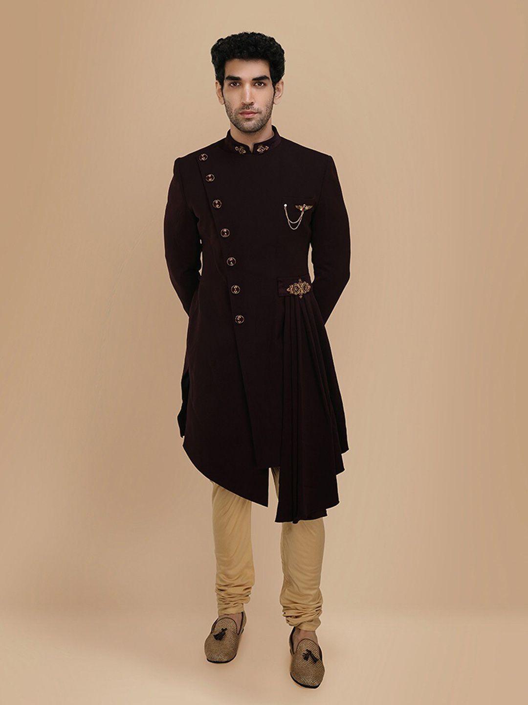 manyavar self-design indo-western sherwani set