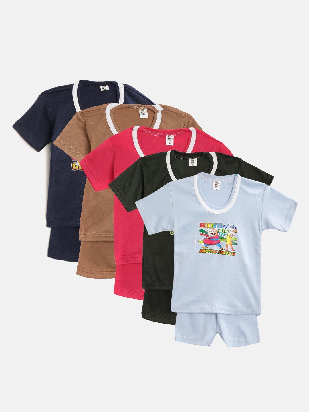 manzon kids pack of 5 printed clothing sets