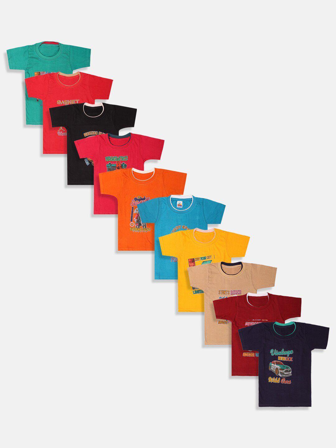 manzon kids multicoloured 10 pure cotton t-shirt