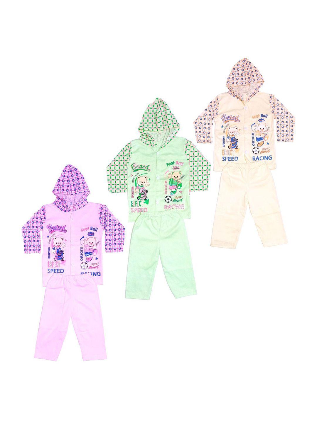 manzon kids pack of 3 printed shirt with trousers