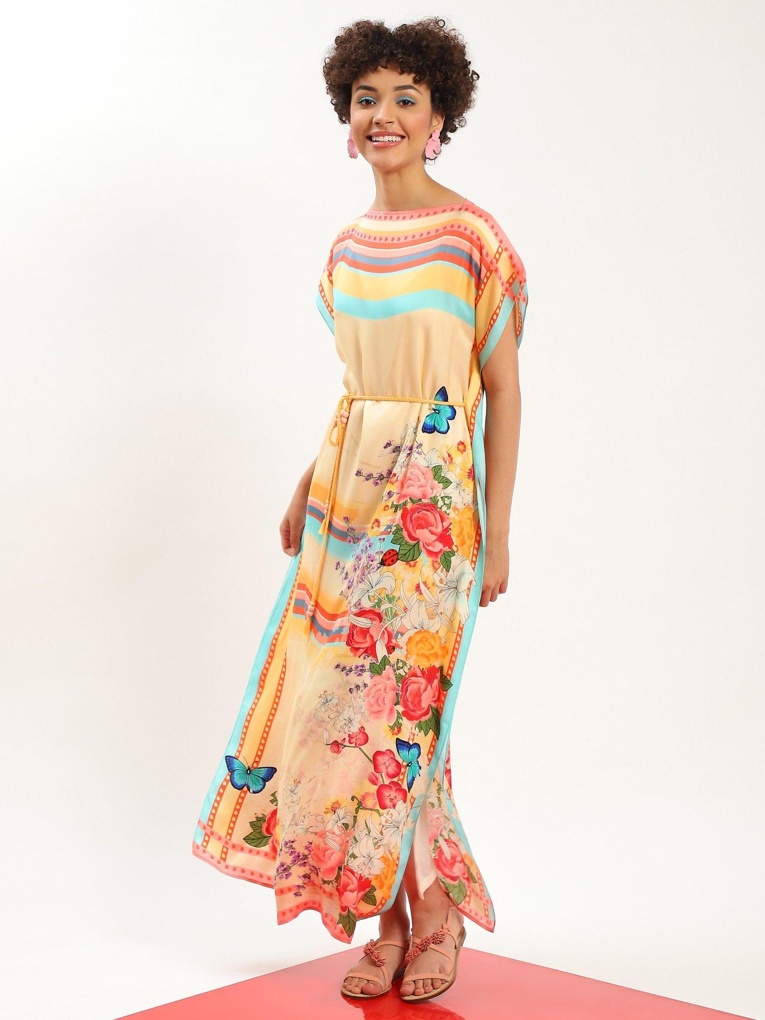 mara wild flora kaftan maxi dress (set of 2)