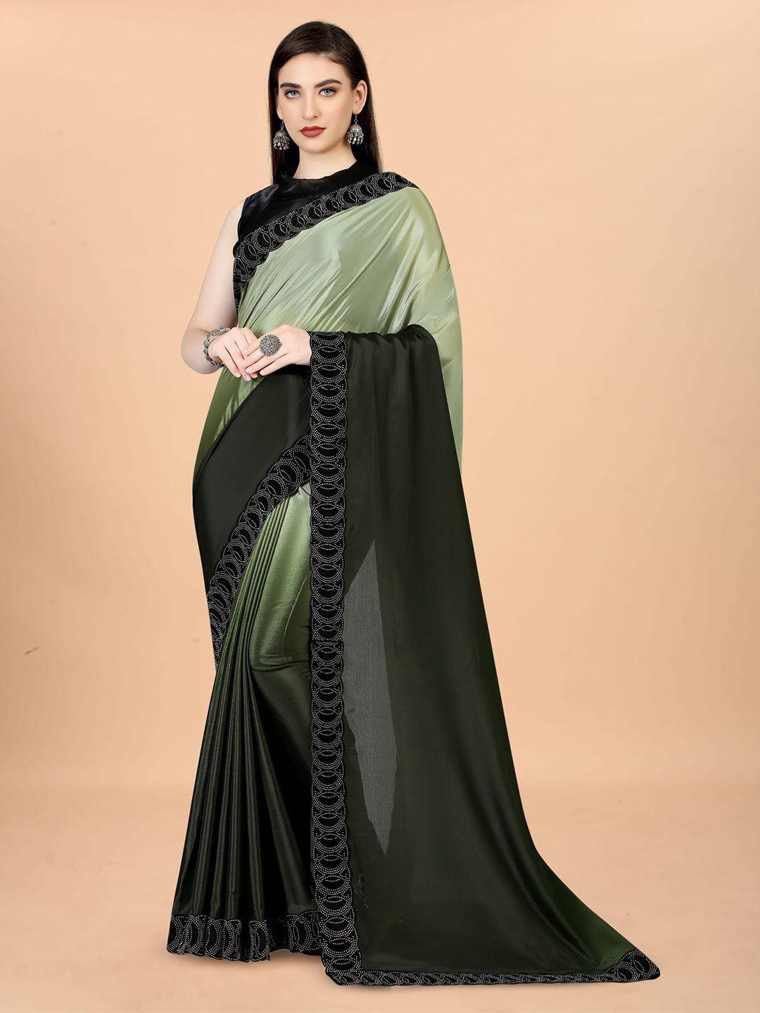 marabout ombre dyed beads and stones embellished silk cotton paithani saree