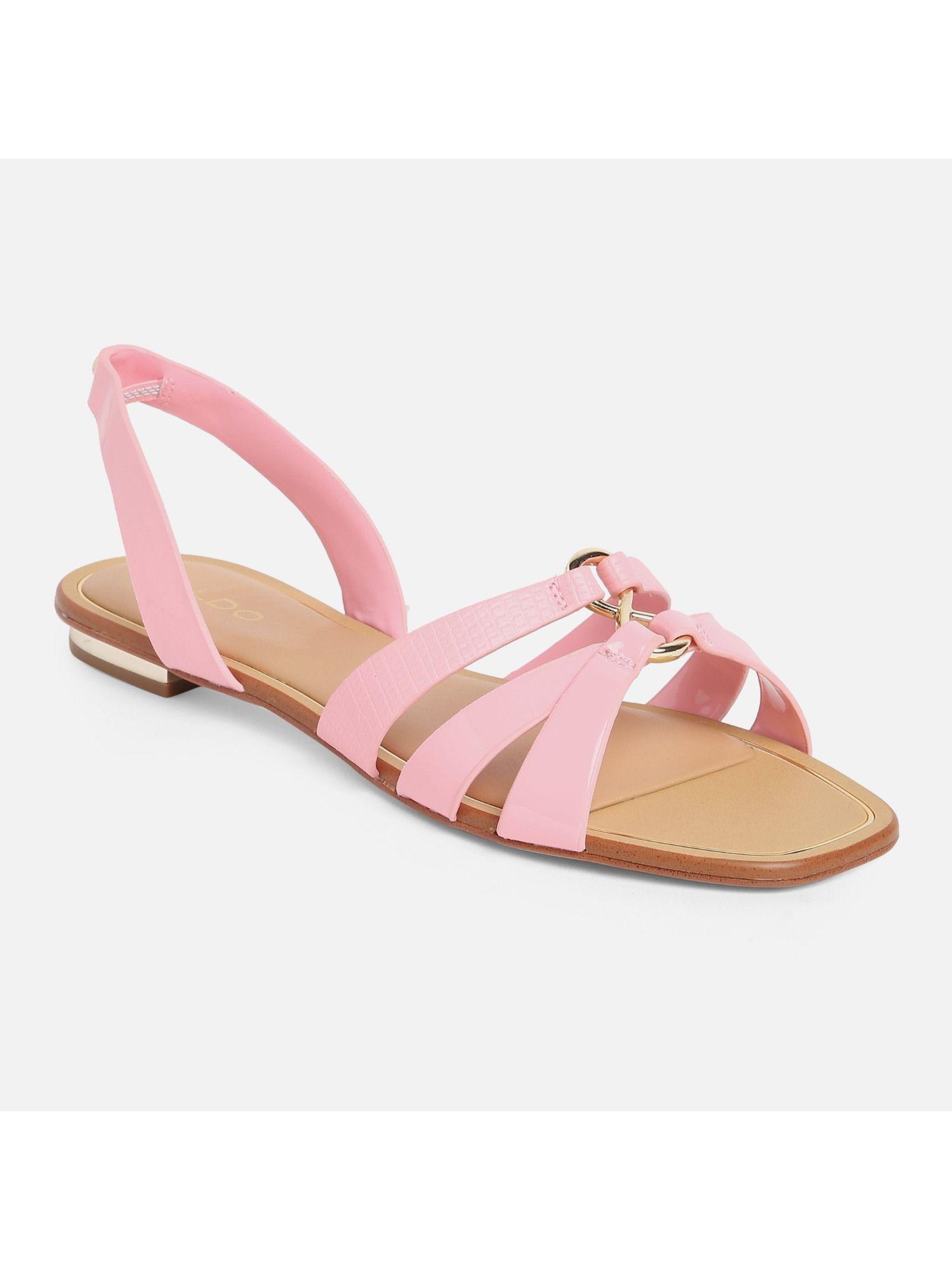 marassi synthetic pink solid flats