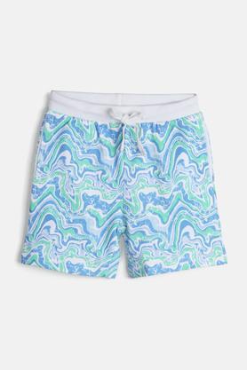 marbled cotton shorts for boys - white